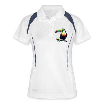 Toucan polygonal - Polo respirant Femme - blanc/marine - Devant