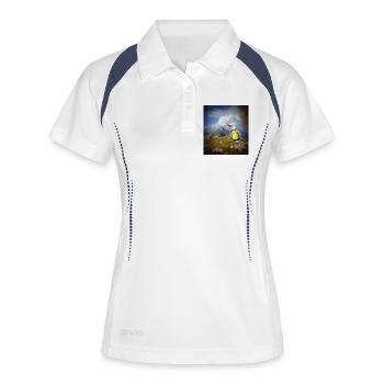An der Spitze! - Frauen Polo atmungsaktiv - Weiß/Navy - Vorne