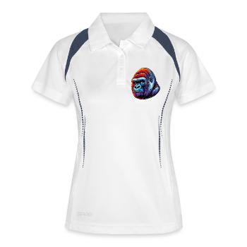Gorilla - Frauen Polo atmungsaktiv - Weiß/Navy - Vorne