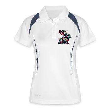 Lapin - Polo respirant Femme - blanc/marine - Devant