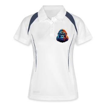Gorille - Polo respirant Femme - blanc/marine - Devant