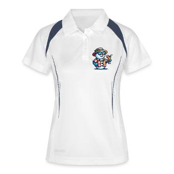 Bonhomme de neige frais des Fêtes – Vibrations givrées de l’hiver ! - Polo respirant Femme - blanc/marine - Devant