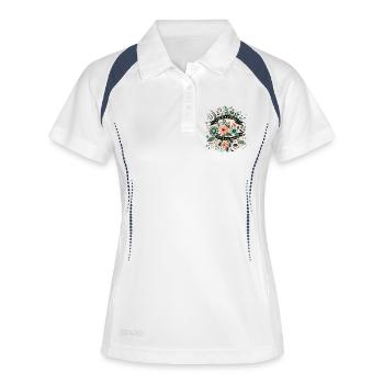 Life is a journey not a destination - Frauen Polo atmungsaktiv - Weiß/Navy - Vorne
