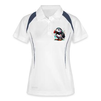 Macareux - Polo respirant Femme - blanc/marine - Devant