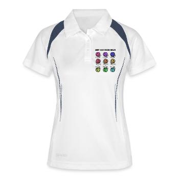 Andy war Rosen holen - Frauen Polo atmungsaktiv - Weiß/Navy - Vorne