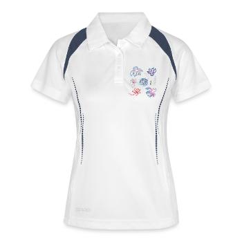 Floral ornament - Women's Polo breathable - white/navy - Front