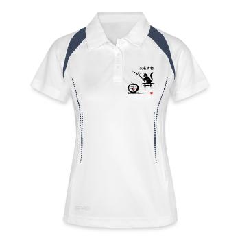 Minimalist Leaf Pattern on Bold Background - Women's Polo breathable - white/navy - Front