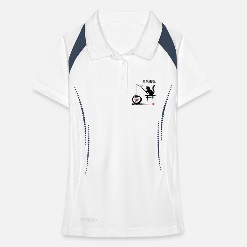 Minimalist Leaf Pattern on Bold Background Women's Polo breathable