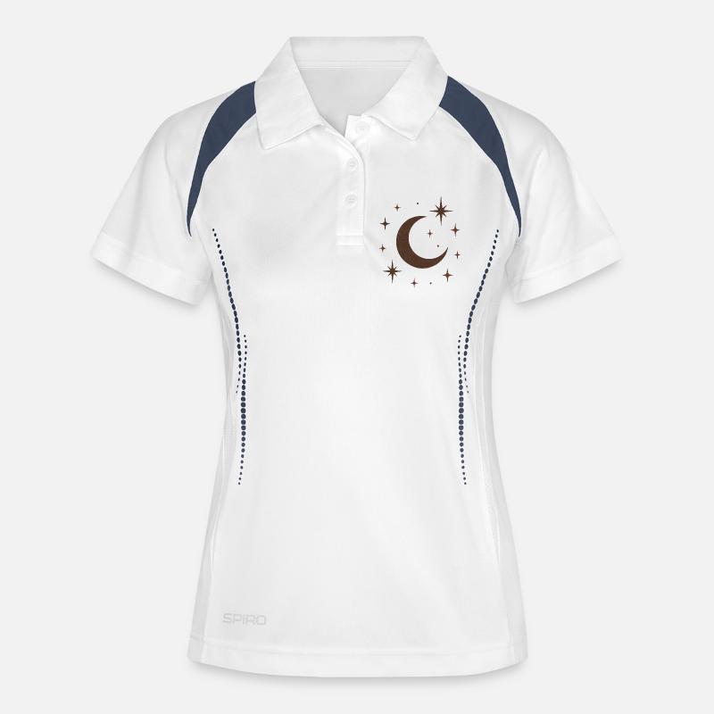 "Celestial Moon" - Women's Polo breathable - white/navy