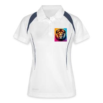 lion - Women's Polo breathable - white/navy - Front