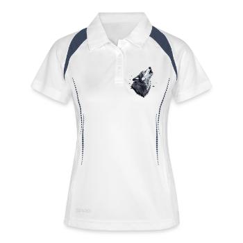 Loup - Polo respirant Femme - blanc/marine - Devant