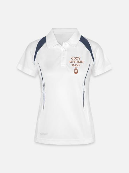 Cozy autumn days with lantern motif - Women's Polo breathable - white/navy