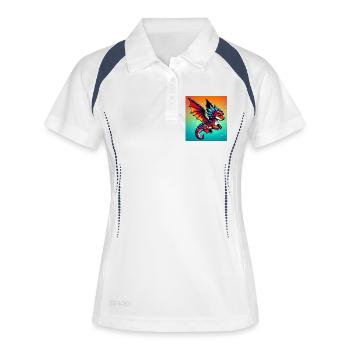 dragon - Women's Polo breathable - white/navy - Front