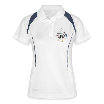 Avant de demander : NON - non contre ça - Polo respirant Femme - blanc/marine - Devant