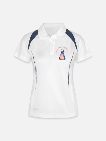 Cornouiller mâle? Naa. Amusement? Yo eh ! - Polo respirant Femme - blanc/marine