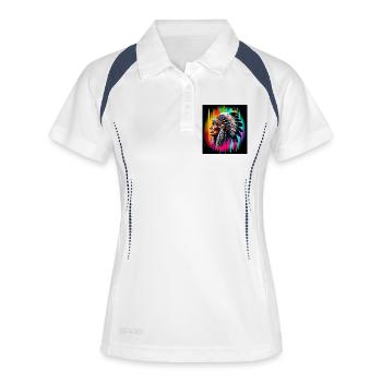 American Indian American - Women's Polo breathable - white/navy - Front
