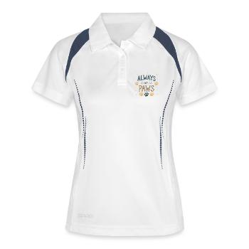 Immer auf den Beinen - Frauen Polo atmungsaktiv - Weiß/Navy - Vorne