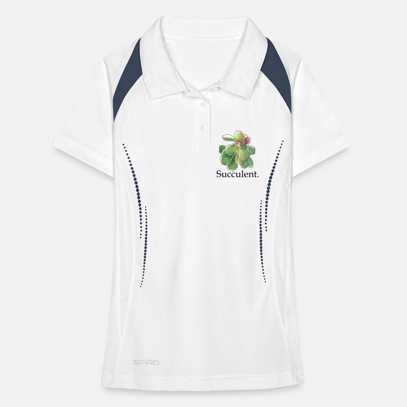 Succulente Fleur Aquarelle Polo respirant Femme