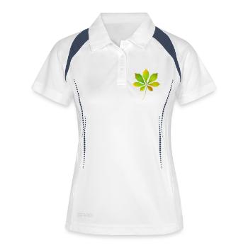 Glowing Chestnut Leaf – Autumnal Nature Motif - Women's Polo breathable - white/navy - Front