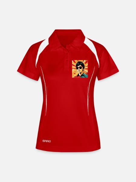 Retro Girl Pop Art – Style Vintage Cool - Women's Polo breathable - white/navy