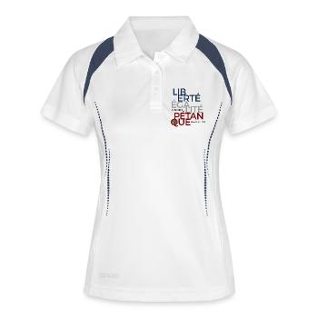 Liberté Égalité Pétanque Boule - Polo respirant Femme - blanc/marine - Devant