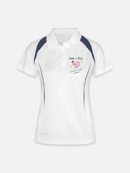 Joyeux_noel_40ans - Women's Polo breathable - white/navy