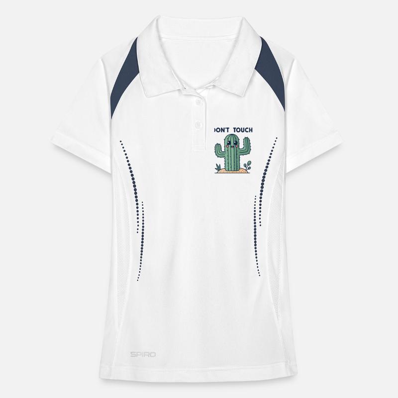 Cute Cactus: No Touch Women's Polo breathable