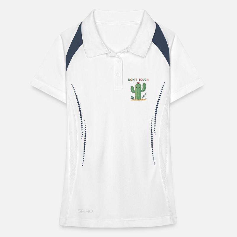 Funny Cactus Don't Touch Women's Polo breathable