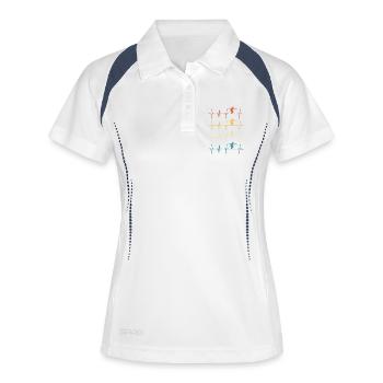 Pétanque heartbeats gift bowler - Women's Polo breathable - white/navy - Front