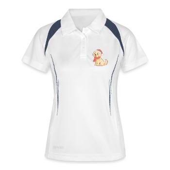 Dog Christmas Warm Drawing - Women's Polo breathable - white/navy - Front
