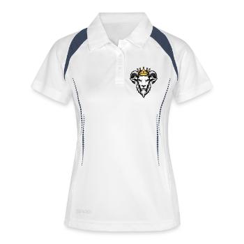 Graphique de couronne royale de chèvre - Polo respirant Femme - blanc/marine - Devant