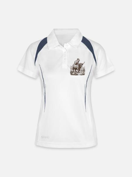 Funny Capybara Riding Highland Cow - Women's Polo breathable - white/navy