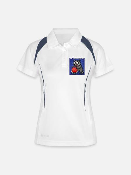 Raccoon Self-Destruct Meme - Women's Polo breathable - white/navy