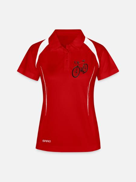 Retro Road Bike - Women's Polo breathable - white/navy