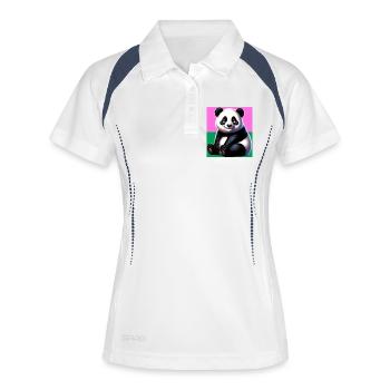 panda - Polo respirant Femme - blanc/marine - Devant
