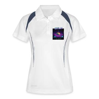 Berlin Retro Electro - Polo respirant Femme - blanc/marine - Devant