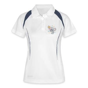 Koala-Magiestern - Frauen Polo atmungsaktiv - Weiß/Navy - Vorne