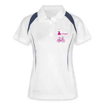 Kunstrad, Kunstradfahren, Hallenradsport - Frauen Polo atmungsaktiv - Weiß/Navy - Vorne