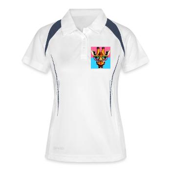 girafe - Polo respirant Femme - blanc/marine - Devant
