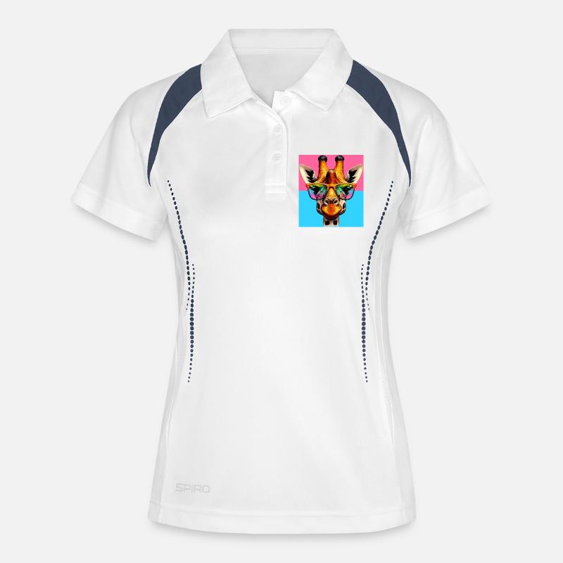 giraffe - Women's Polo breathable - white/navy