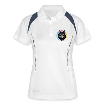 Wolf-Chic-Sonnenbrillen - Frauen Polo atmungsaktiv - Weiß/Navy - Vorne