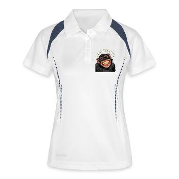 Oups, désolé ! Singe de dessin animé souriant drôle - Polo respirant Femme - blanc/marine - Devant