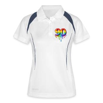 90 Rainbow Retro Number - Women's Polo breathable - white/navy - Front