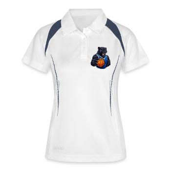 Panthère avec un motif de basket - Polo respirant Femme - blanc/marine - Devant
