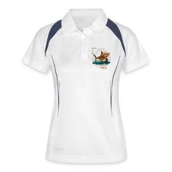 1974_Holz Tiger - Women's Polo breathable - white/navy - Front