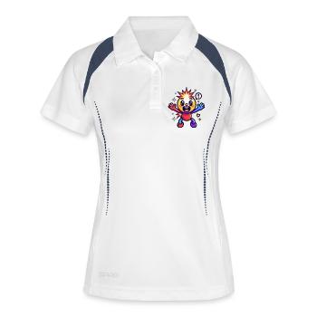 Peluchette étoile colorée - Polo respirant Femme - blanc/marine - Devant