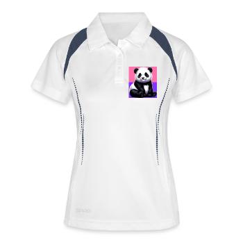 panda - Polo respirant Femme - blanc/marine - Devant