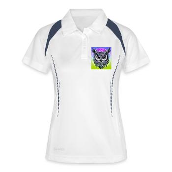 hibou - Polo respirant Femme - blanc/marine - Devant
