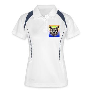 owl - Women's Polo breathable - white/navy - Front
