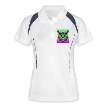 owl - Women's Polo breathable - white/navy - Front
